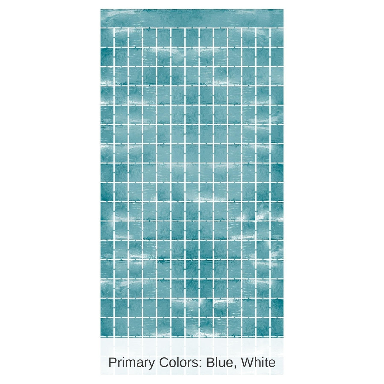 6 Pack Bulk Light Blue Metallic Party Square Curtain