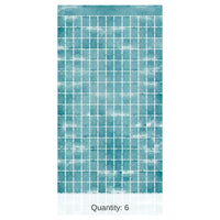6 Pack Bulk Light Blue Metallic Party Square Curtain
