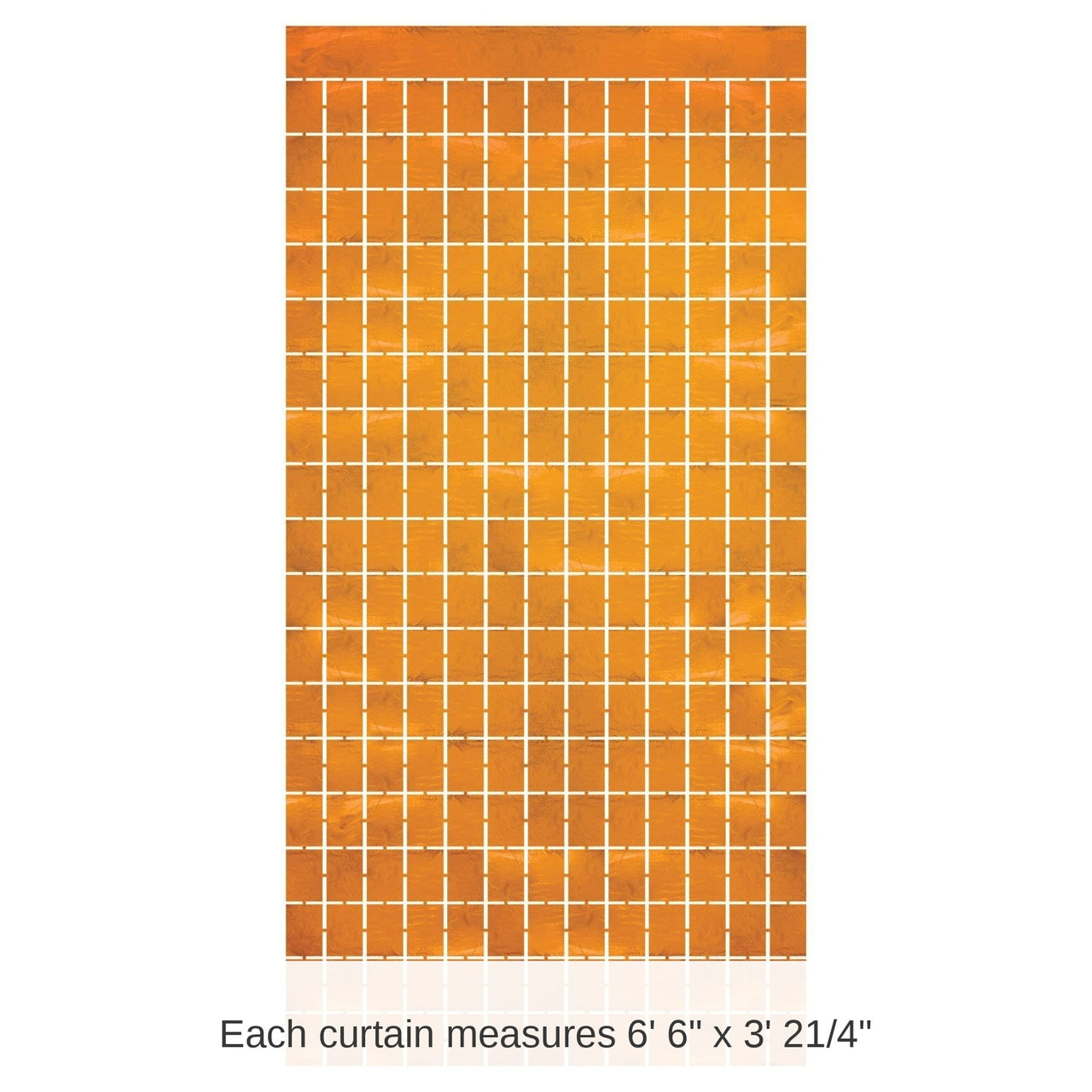 6 Pack Bulk Orange Metallic Party Square Curtain