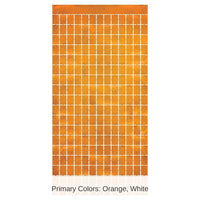 6 Pack Bulk Orange Metallic Party Square Curtain