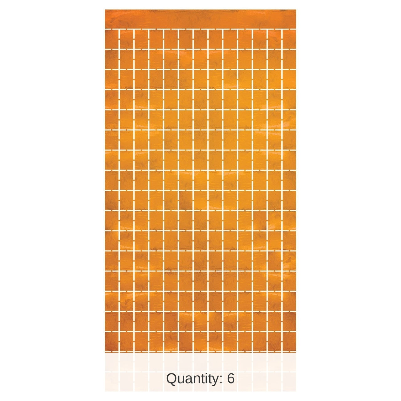 6 Pack Bulk Orange Metallic Party Square Curtain