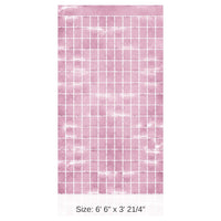 6 Pack Bulk Pink Metallic Party Square Curtain