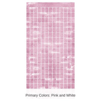 6 Pack Bulk Pink Metallic Party Square Curtain
