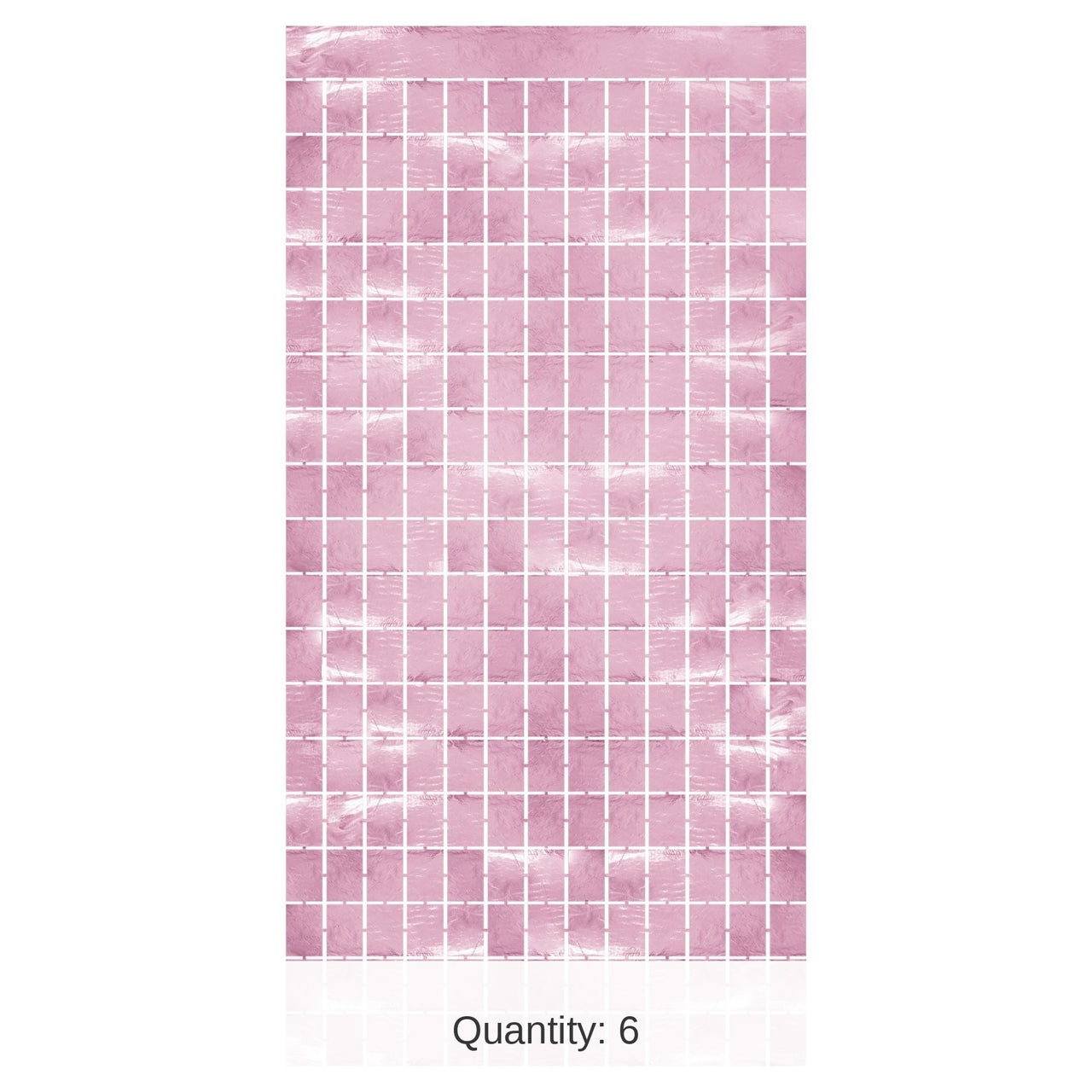 6 Pack Bulk Pink Metallic Party Square Curtain