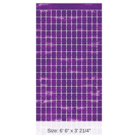 6 Pack Bulk Purple Metallic Party Square Curtain