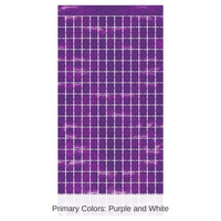 6 Pack Bulk Purple Metallic Party Square Curtain