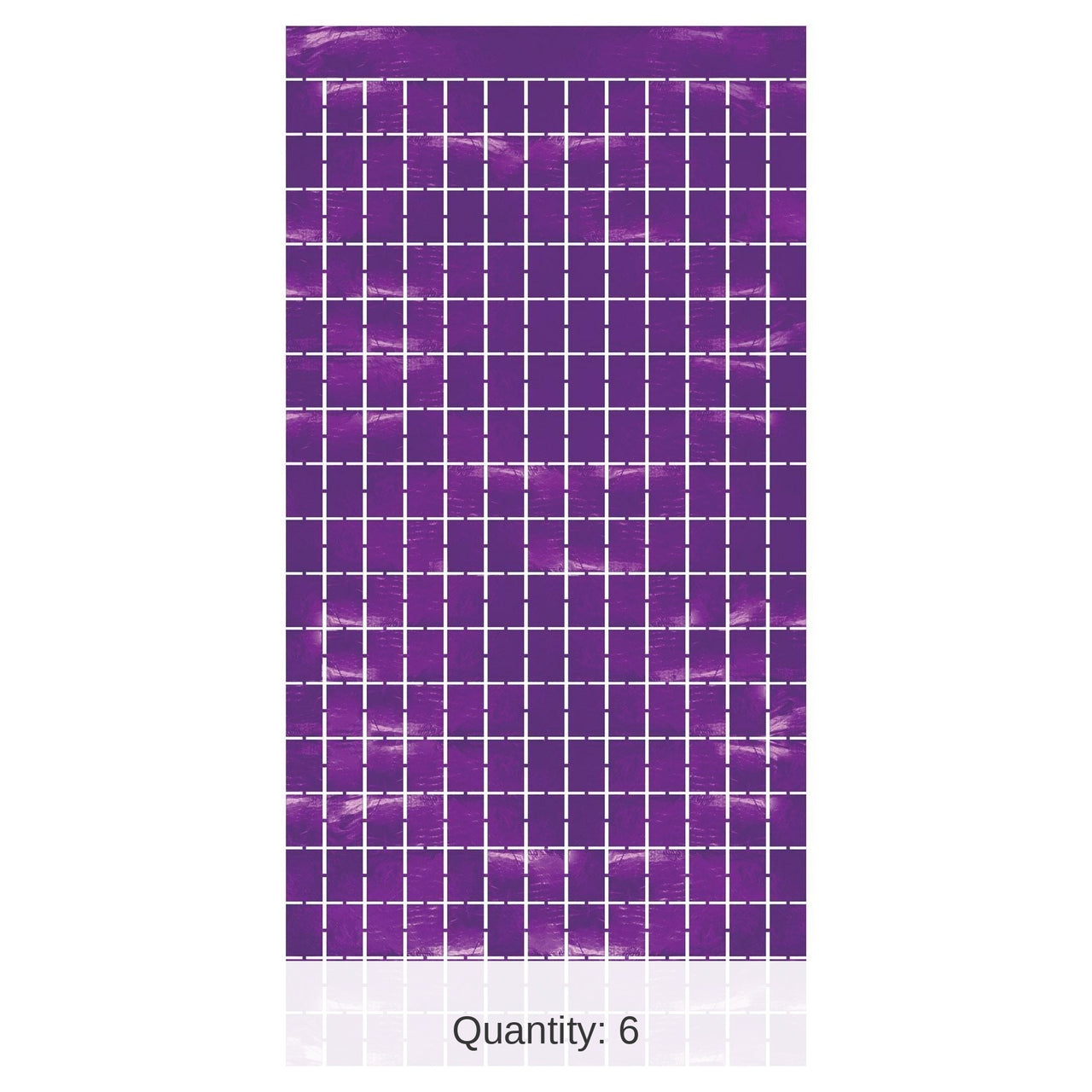 6 Pack Bulk Purple Metallic Party Square Curtain
