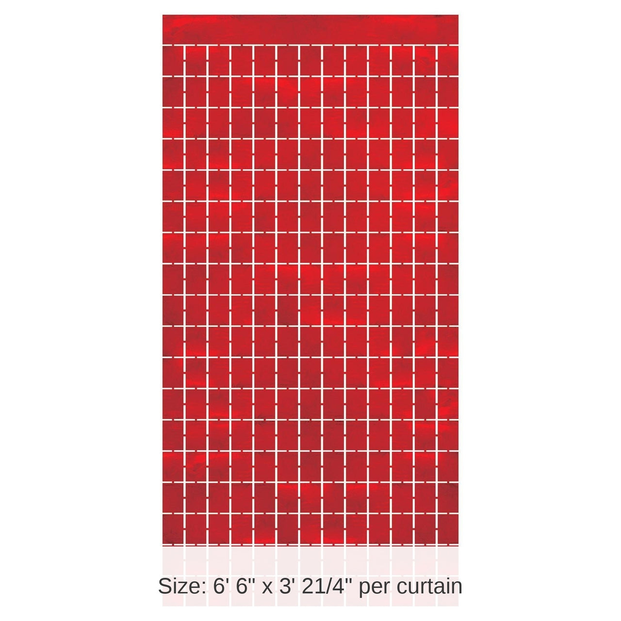 6 Pack Bulk Red Metallic Party Square Curtain