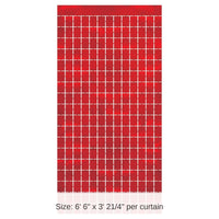 6 Pack Bulk Red Metallic Party Square Curtain