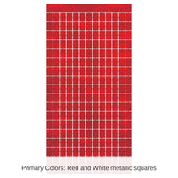 6 Pack Bulk Red Metallic Party Square Curtain