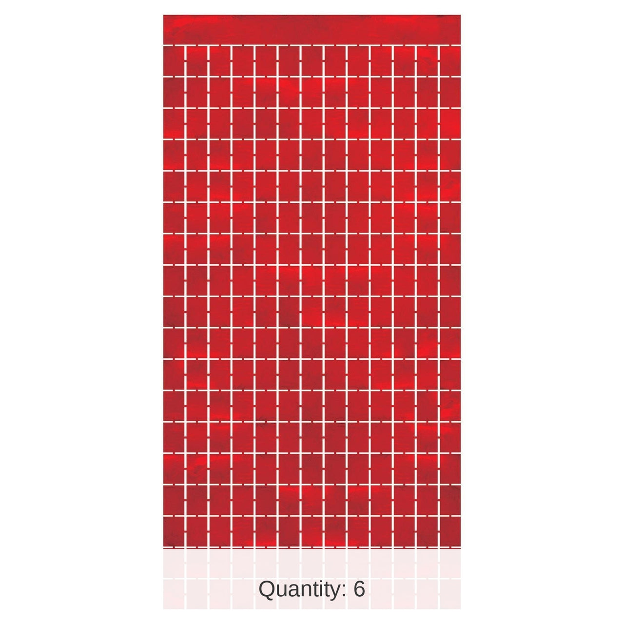 6 Pack Bulk Red Metallic Party Square Curtain