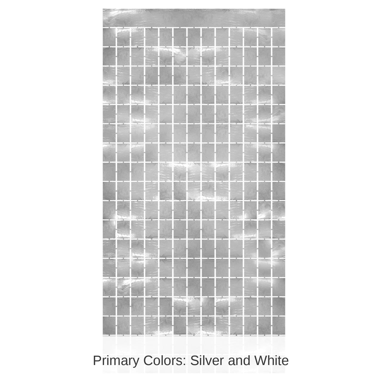 6 Pack Bulk Metallic Party Square Curtain - Silver