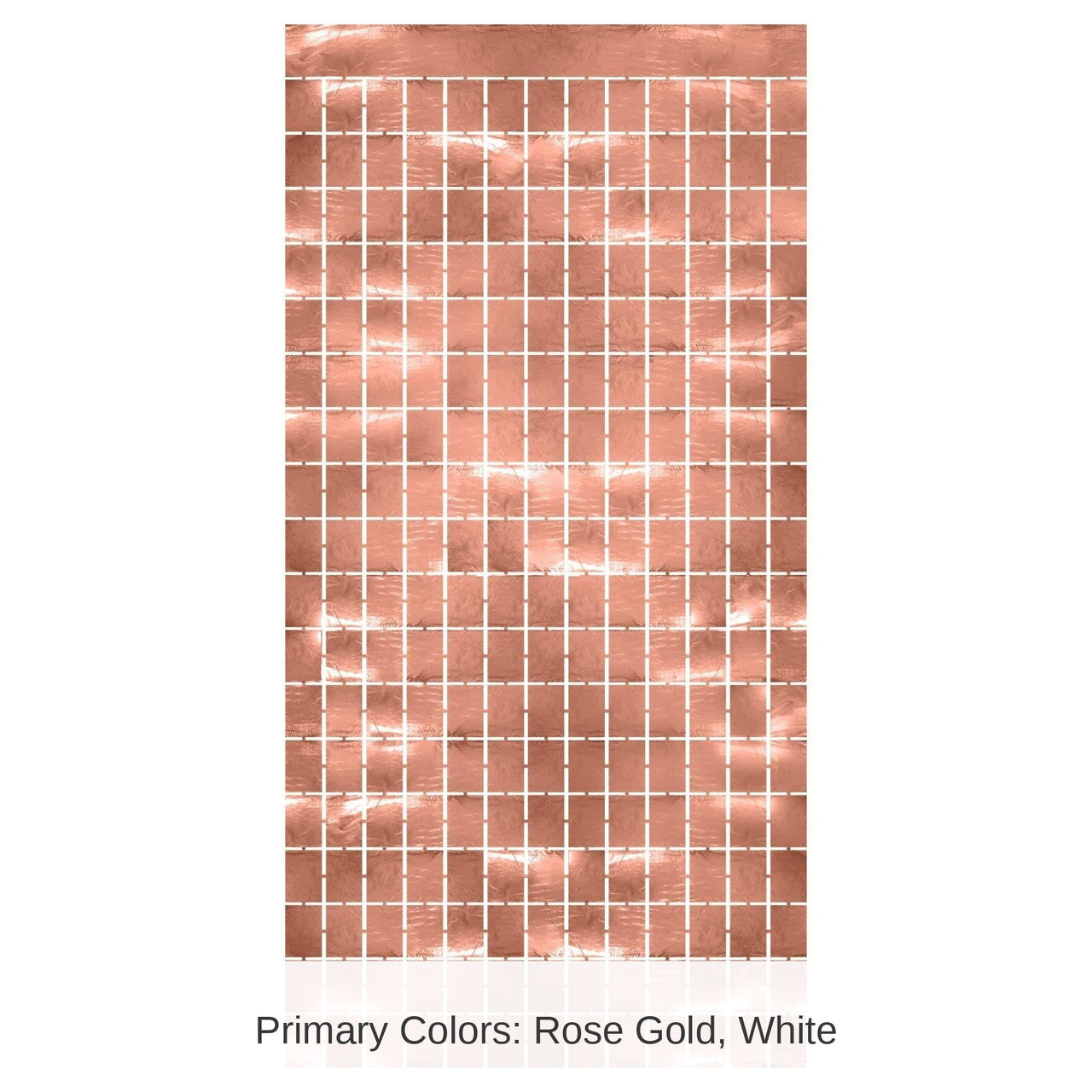 6 Pack Bulk Metallic Party Square Curtain - Rose Gold