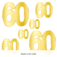 72 Pack Bulk Foil 60th Birthday Party Cutouts