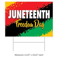 6 Pack Bulk Plastic Juneteenth Yard Sign