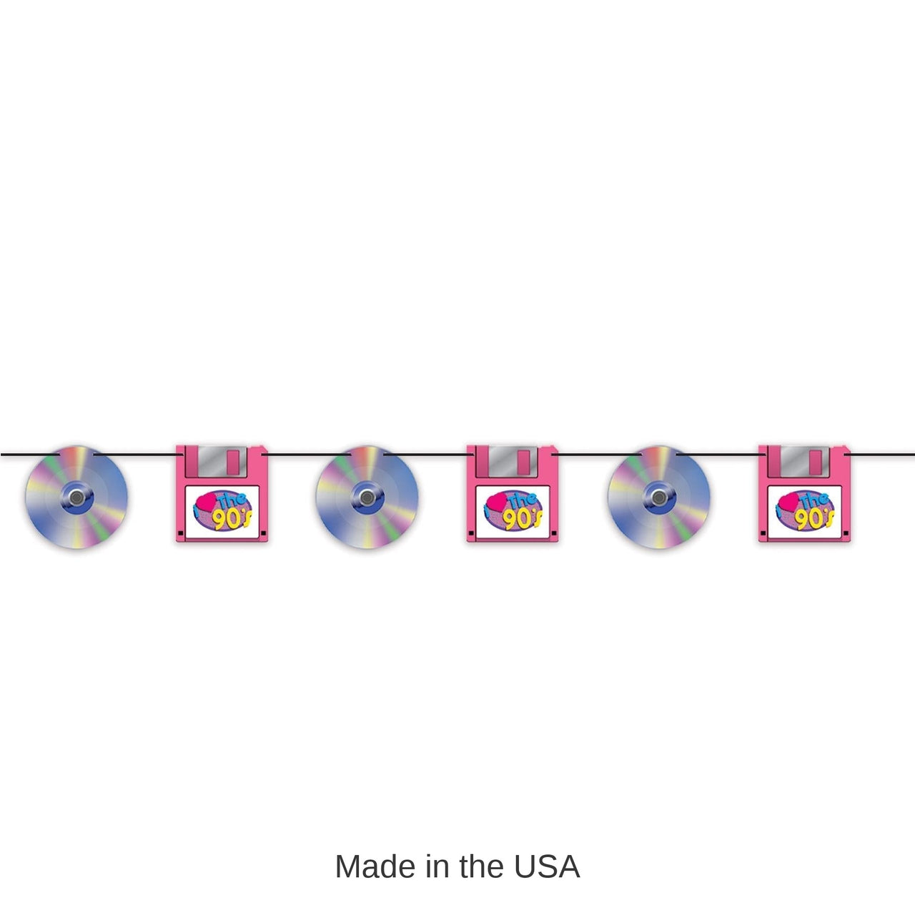 12 Pack Bulk CD & Floppy Disk Party Streamer