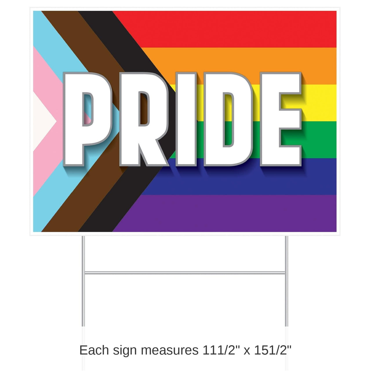 6 Pack Bulk Plastic Pride Flag Party Yard Sign