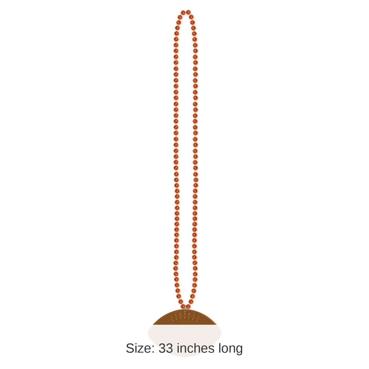 12 Pack Bulk Orange Party Bead Necklaces with Football Medallion