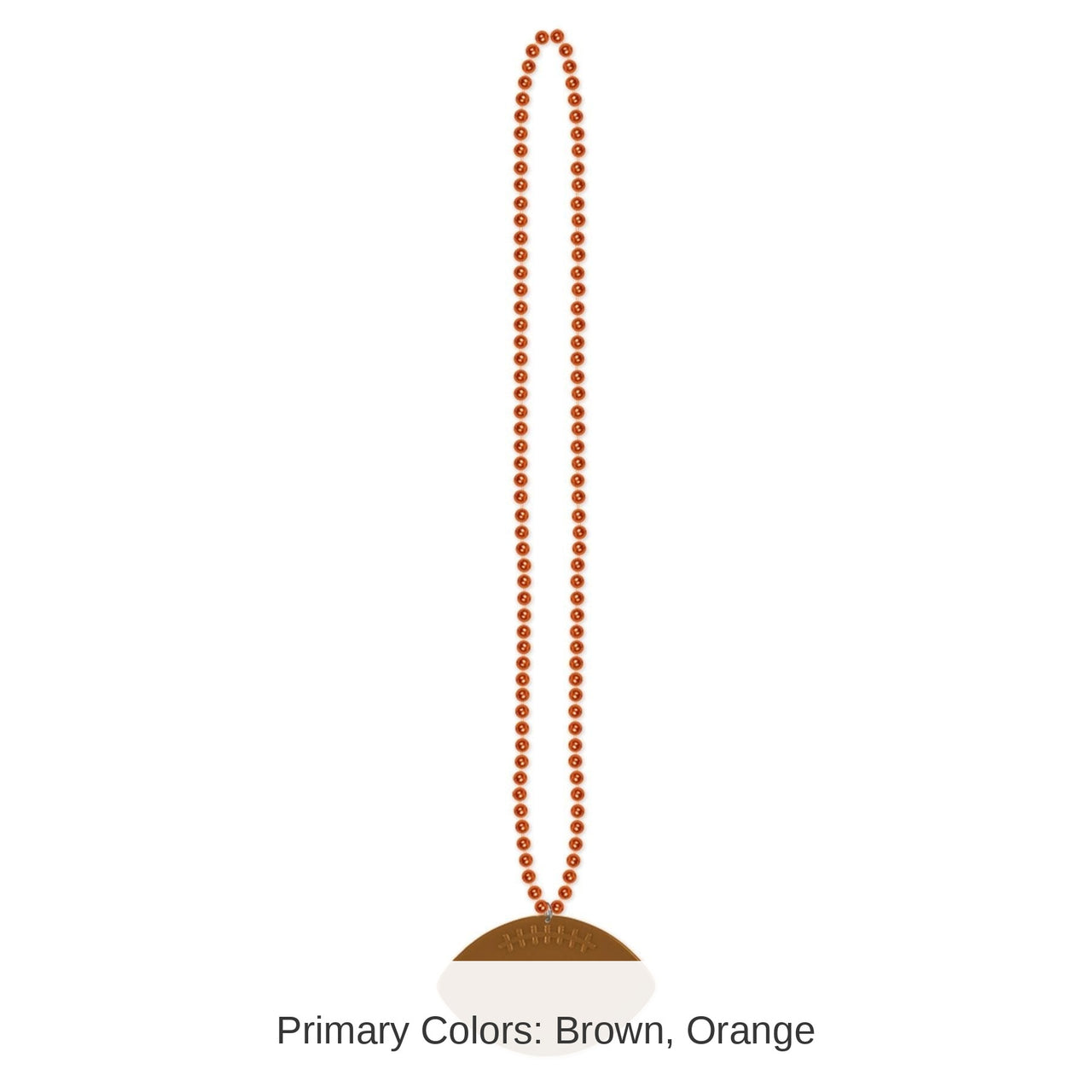 12 Pack Bulk Orange Party Bead Necklaces with Football Medallion