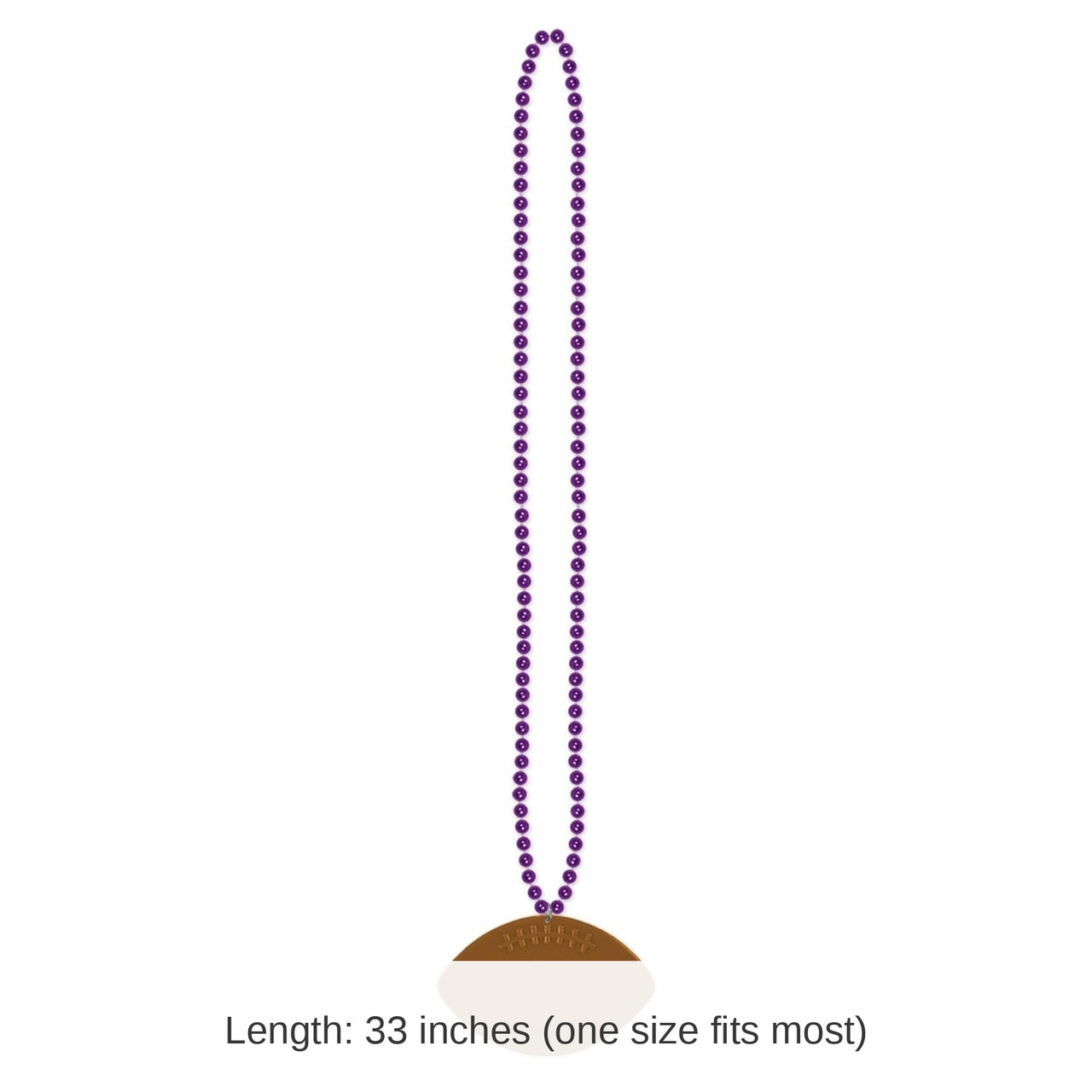 12 Pack Bulk Purple Party Bead Necklaces with Football Medallion
