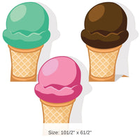 36 Pack Bulk 3-D Ice Cream Party Centerpieces