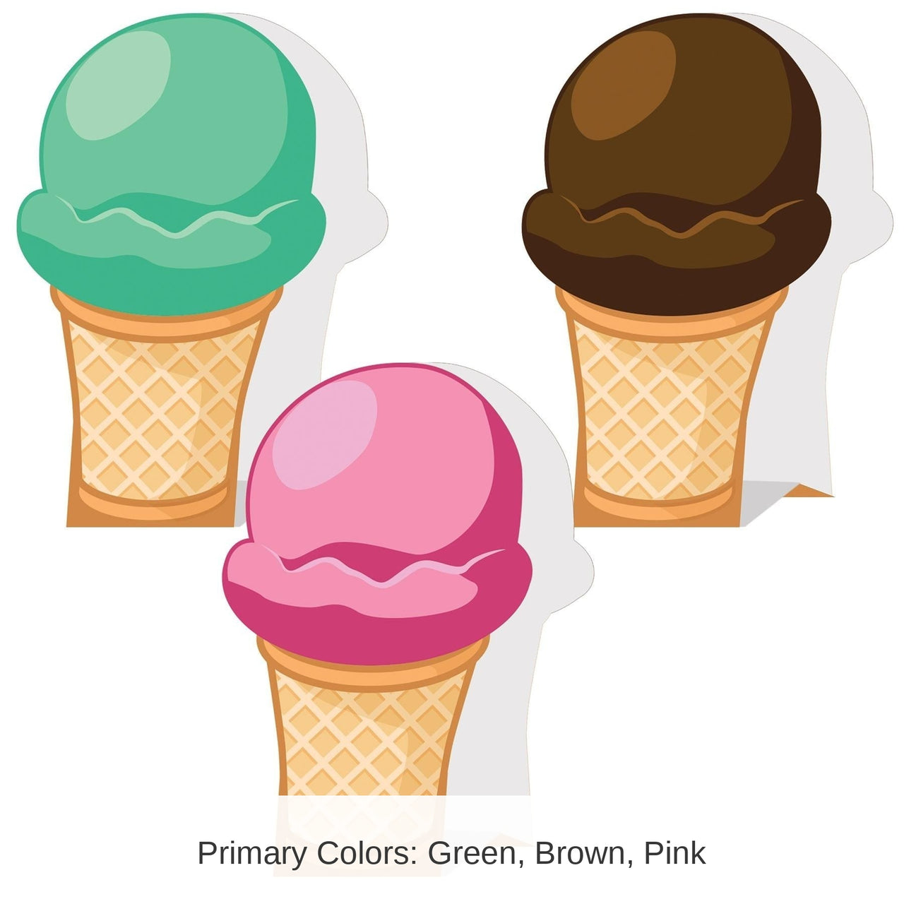 36 Pack Bulk 3-D Ice Cream Party Centerpieces