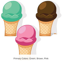 36 Pack Bulk 3-D Ice Cream Party Centerpieces