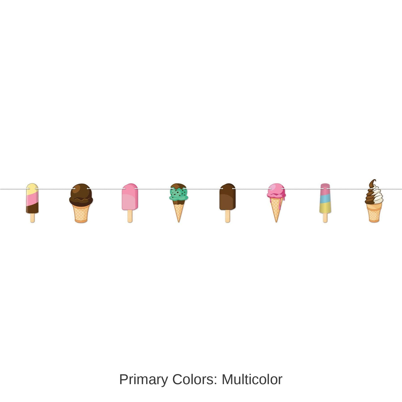 12 Pack Bulk Ice Cream Party Streamer
