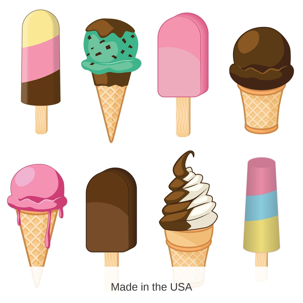 96 Pack Bulk Ice Cream Party Cutouts