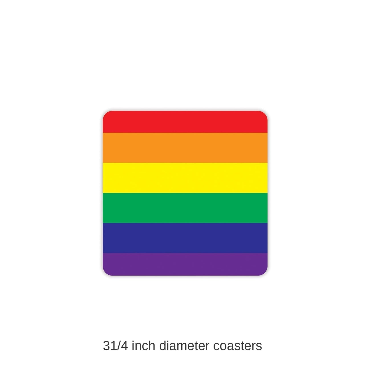 96 Pack Bulk Rainbow Party Coasters