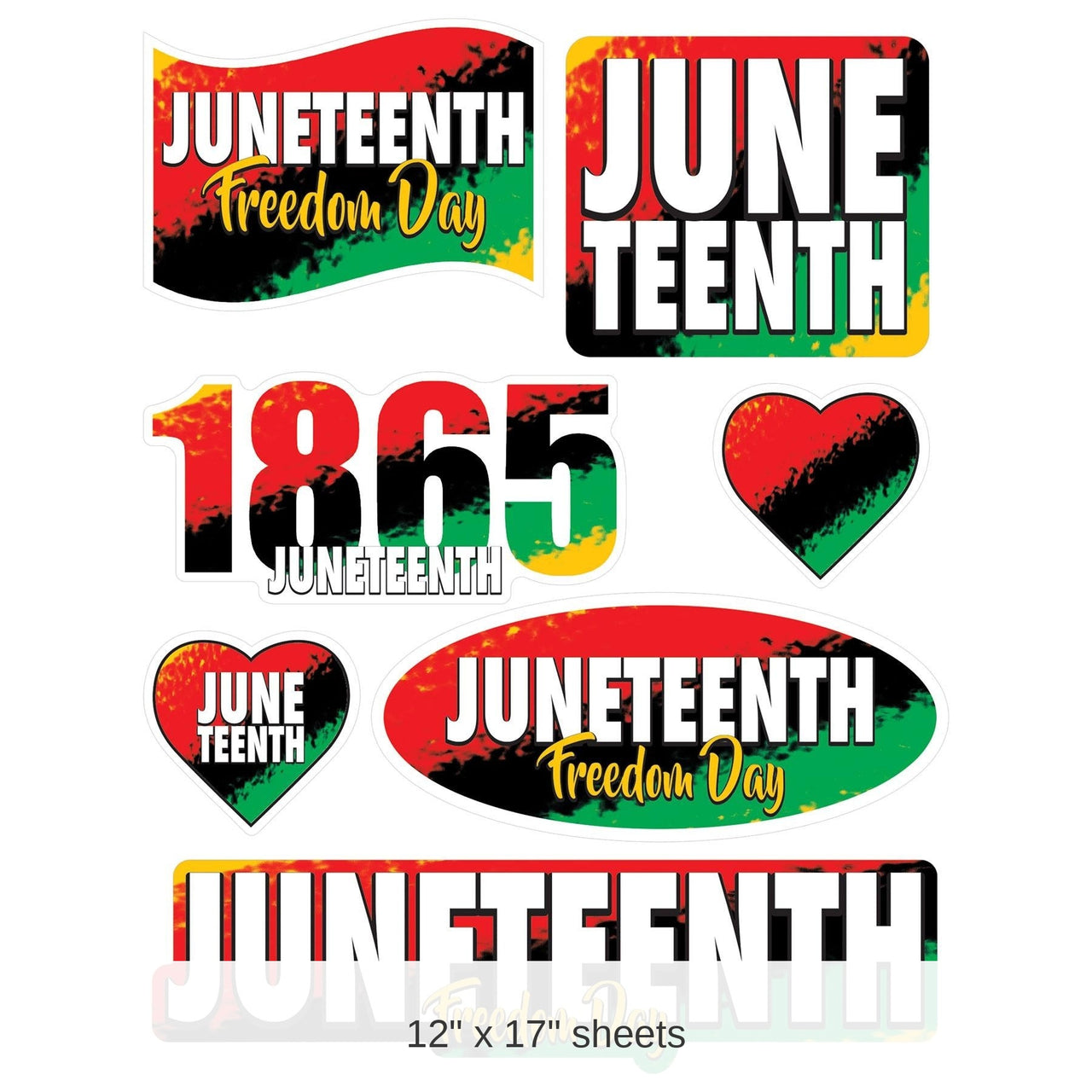 Juneteenth Peel 'N Place Clings (12 Sheets per Case)