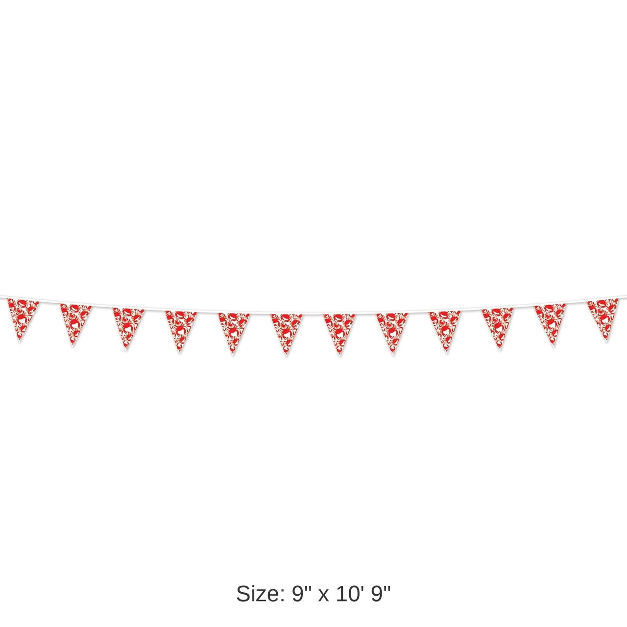 12 Pack Bulk Luau Party Crab Pennant Banner
