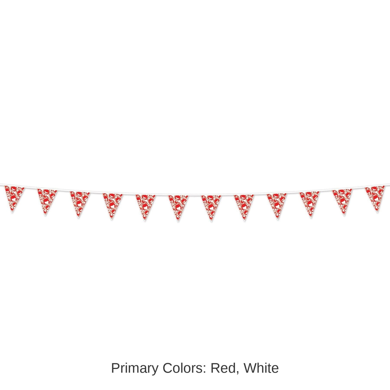 12 Pack Bulk Luau Party Crab Pennant Banner
