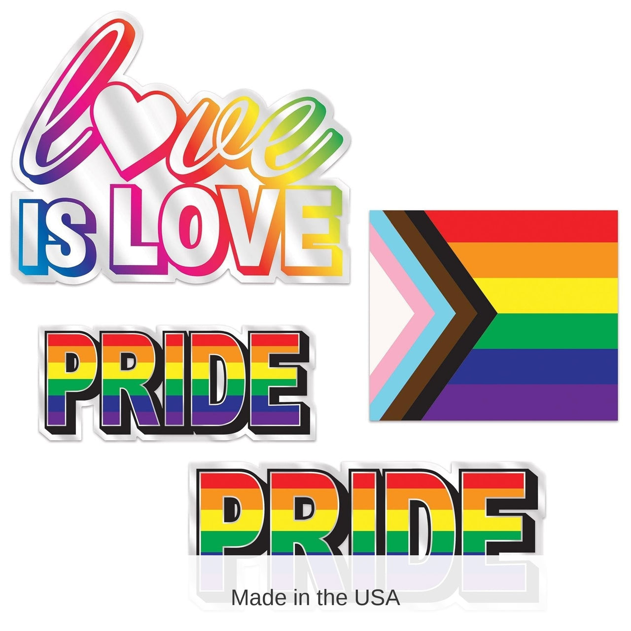 48 Pack Bulk Plastic Pride Party Cutouts