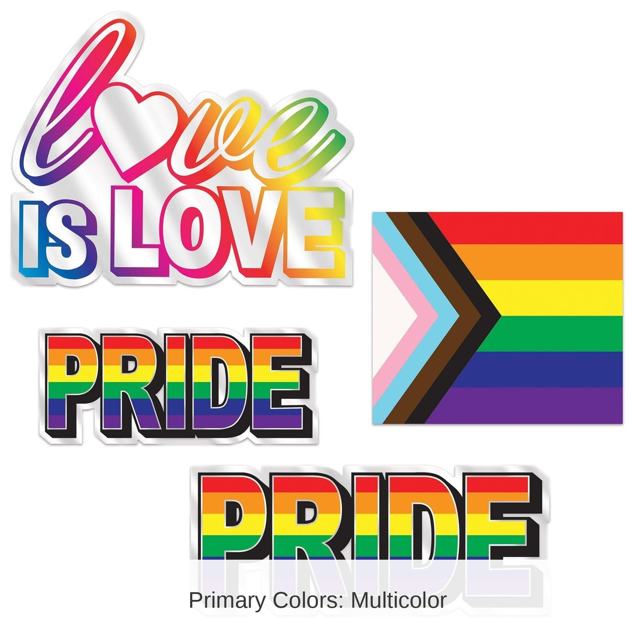 48 Pack Bulk Plastic Pride Party Cutouts