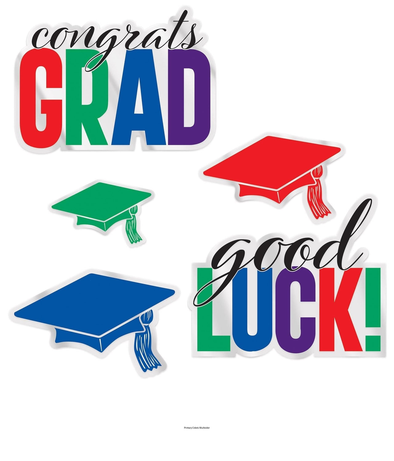 60 Piece Bulk Plastic Congrats Grad Cutouts