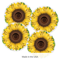 48 Pack Bulk Plastic Sunflower Round Party Placemats