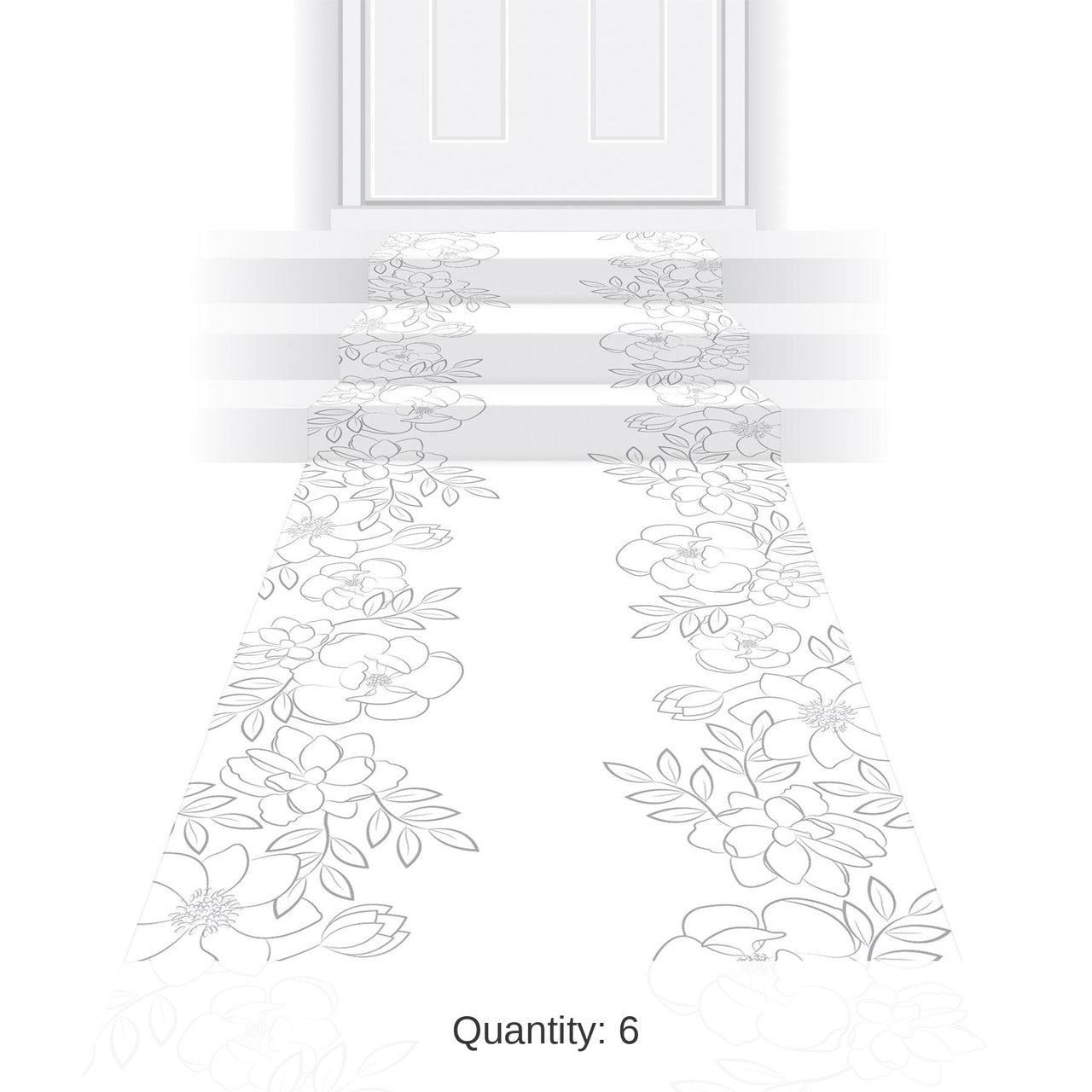 6 Pack Bulk Wedding Floral Runner