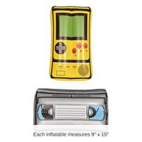 6 Pack Bulk Inflatable VHS Tape & Handheld Game Party Set