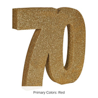 6 Pack Bulk 3-D Glittered 70 Centerpiece gold