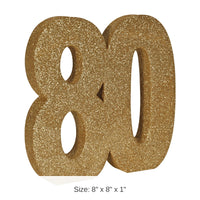 6 Pack Bulk 3-D Glittered 80 Centerpiece gold