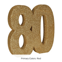 6 Pack Bulk 3-D Glittered 80 Centerpiece gold
