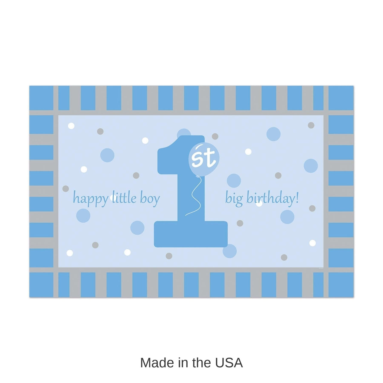 12 Pack Bulk Plastic 1st Birthday Party Floor Mat- Blue