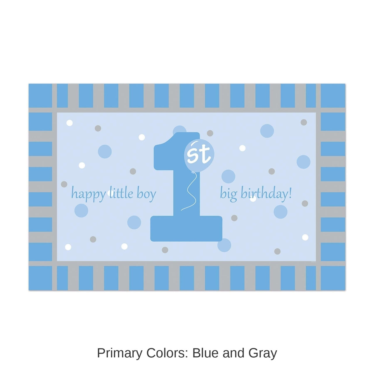 12 Pack Bulk Plastic 1st Birthday Party Floor Mat- Blue