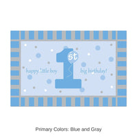 12 Pack Bulk Plastic 1st Birthday Party Floor Mat- Blue