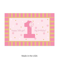 12 Pack Bulk Plastic 1st Birthday Party Floor Mat- Pink