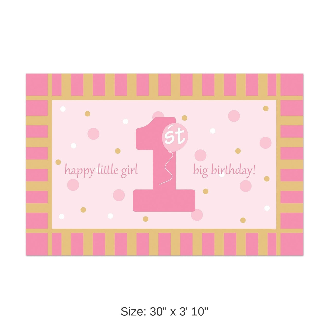 12 Pack Bulk Plastic 1st Birthday Party Floor Mat- Pink