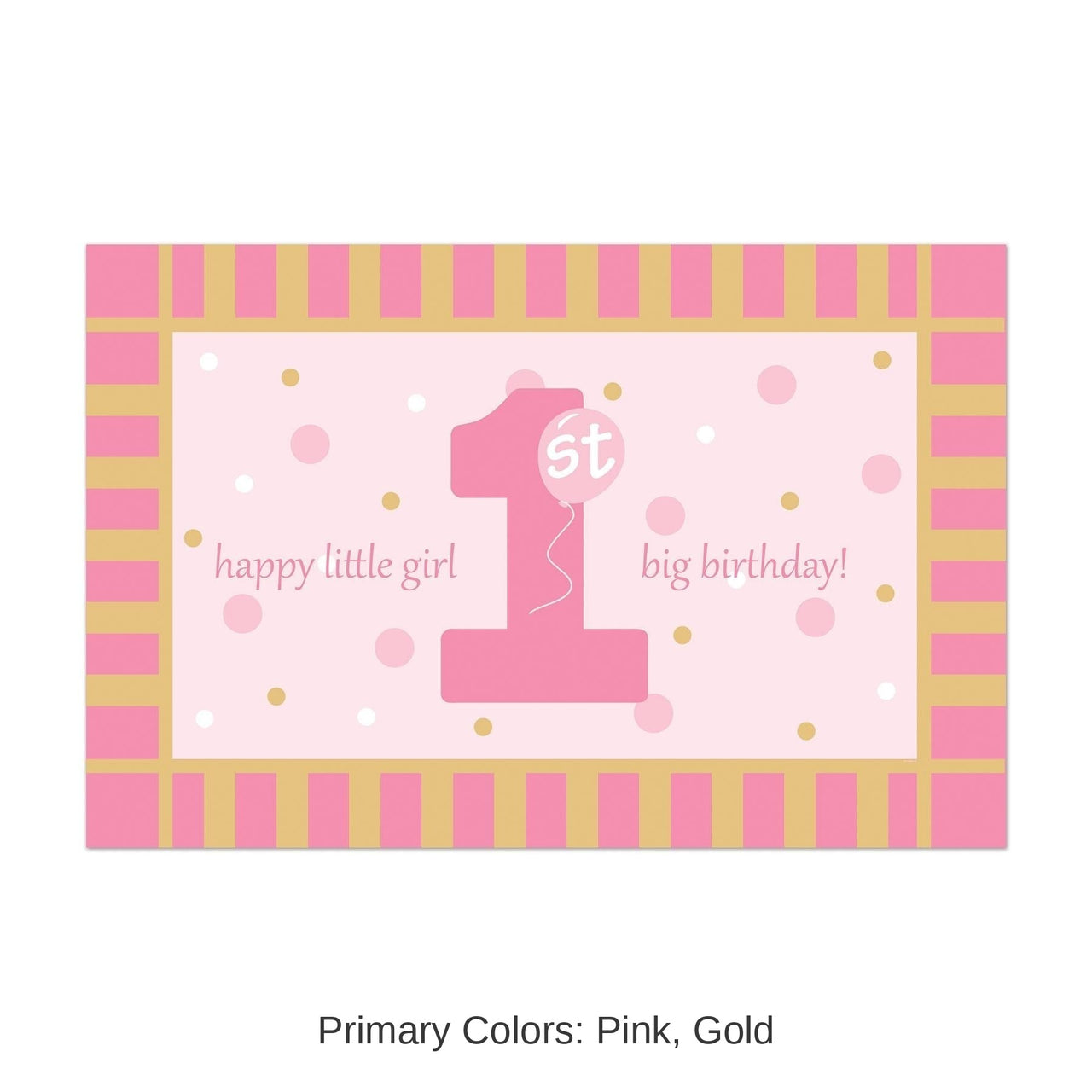 12 Pack Bulk Plastic 1st Birthday Party Floor Mat- Pink