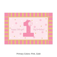 12 Pack Bulk Plastic 1st Birthday Party Floor Mat- Pink