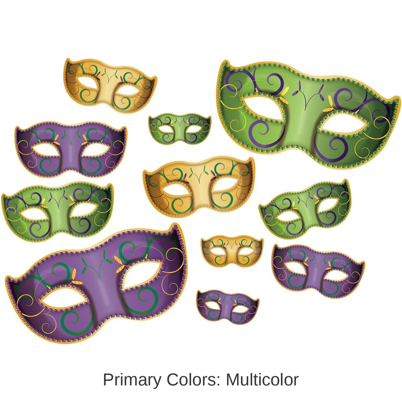 132 Piece Bulk Mardi Gras Mask Cutouts